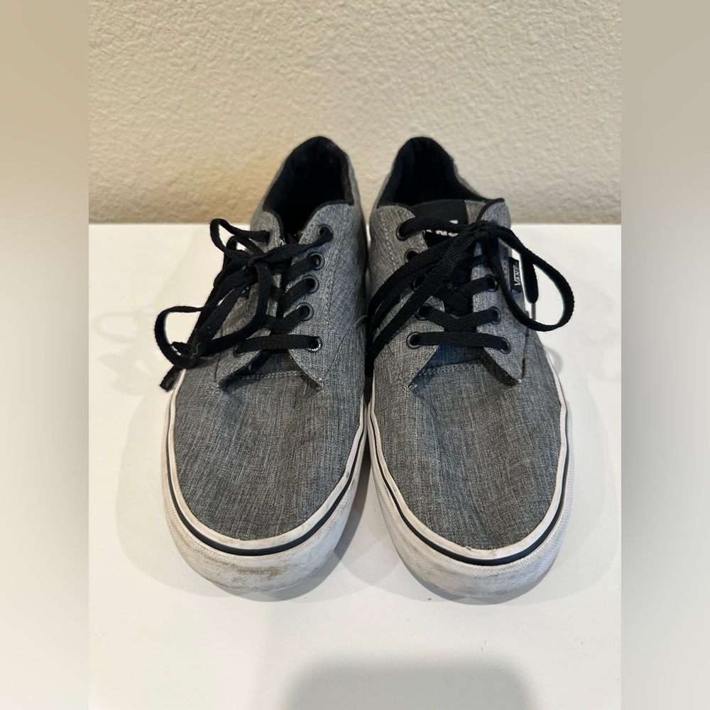 Vans Off The Wall Men Shoes Size 11 Gray Black Low Top Lace Up Fabric